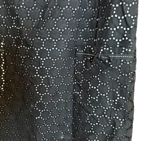 Black Over White Sleeveless Eyelet Strappy Dress 14 Kathryn Conover Boho Emo - Picture 4 of 10